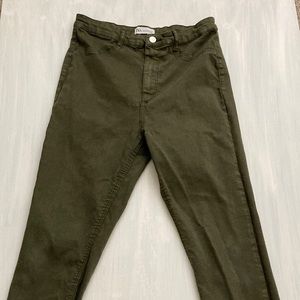 Zara olive green skinny jeans